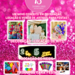 Loja de artigos para festas, decoração, locação de kits, neon,